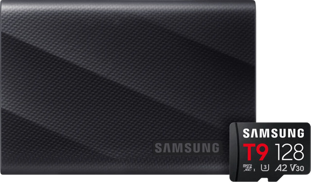 Samsung T9 Portable SSD 2TB Schwarz und Samsung microSDXC T9 128GB Set - Bild 1