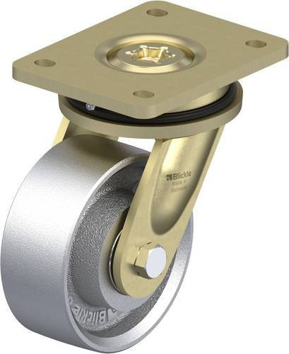 Blickle LS-G 127K Lenkrolle 619304, silber, verzinkter Stahl, Rad-Durchmesser: 125 mm, Tragfähigkeit: 750 kg - Bild 1