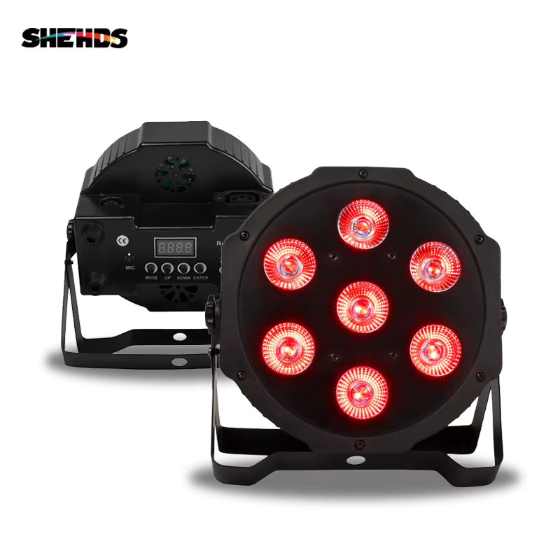SHEHDS 2er-Set RGBW LED Par Flachstrahler für DJ, Disco und Party, Schwarz - Bild 5