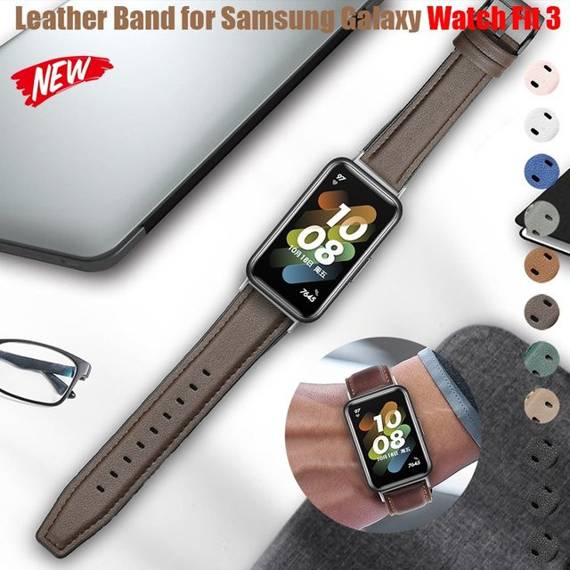CAOWTAN Uhrenarmband Leder, PU, brown, Unisex, Samsung Galaxy Fit 3 - Bild 1