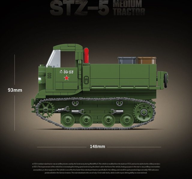 Linyi toy Bausteinset Sowjetischer Mittlerer Traktor-Anbau Stz-5 Fahrzeug - Bild 1
