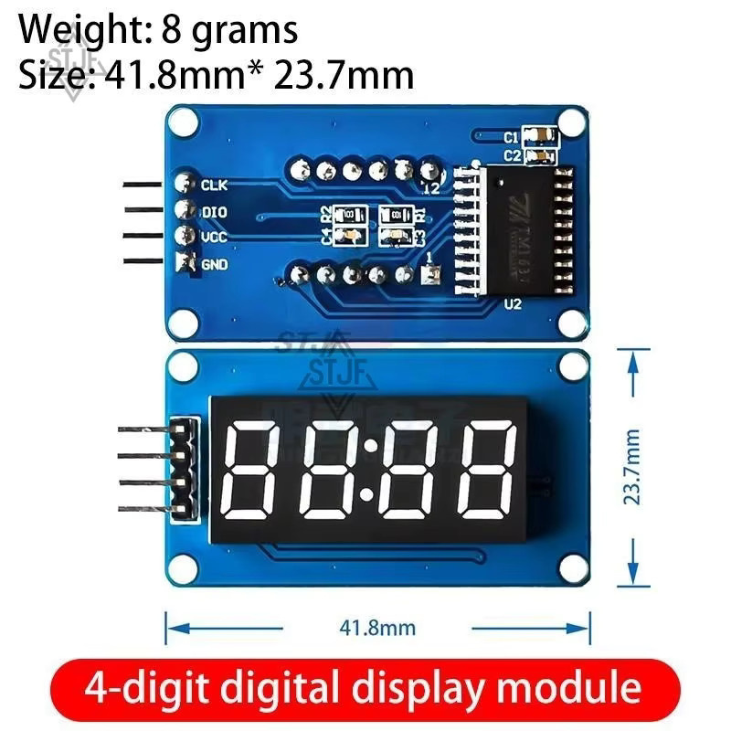 TM1637 LED-Anzeigemodul für Arduino 7-Segment 4-Bit 0,36 Zoll Digital Tube Rot Anode mit serieller Treiberplatine - Bild 2