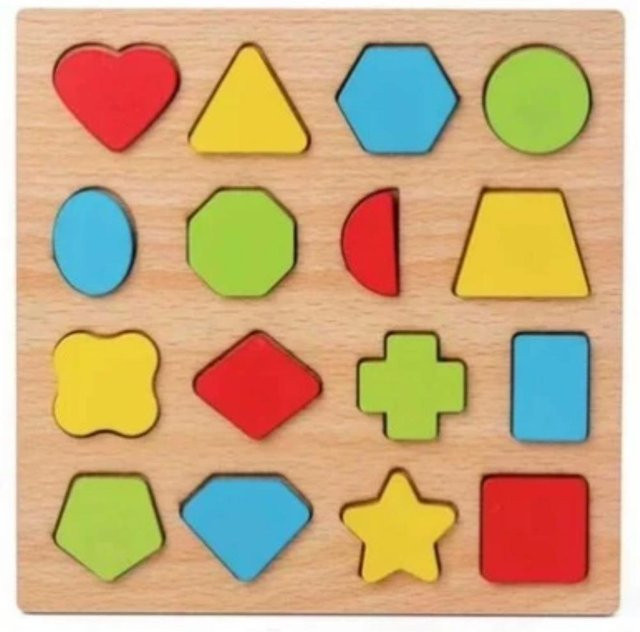 Holzpuzzle Alphabetische Arithmetik Zahl Geometrische Formen, ab 3 Jahre - Bild 1