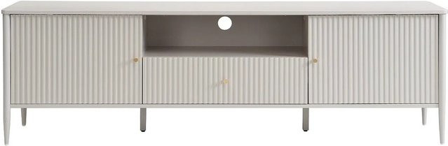 Vente-unique TV-Board Calitaro in Beige und Gold, modernes Lowboard mit Medienfächern, Breite: 178 cm - Bild 1