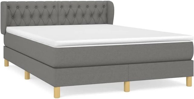 vidaXL Boxspringbett mit Matratze Hybrid-System Dunkelgrau B/T: 140 x 200 cm - Bild 1