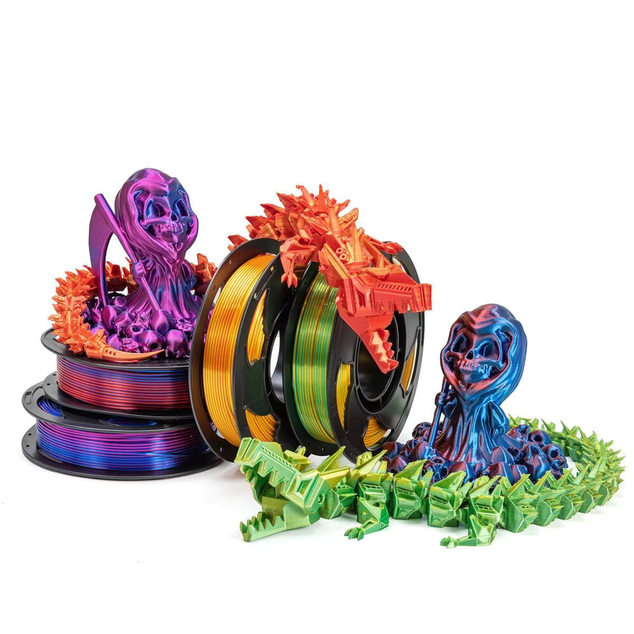 JKHJ PLA-Filament Seidenglanz Zweifarbig Schwarz-Rot 1,75 mm 1 kg für FDM 3D-Drucker - Bild 3