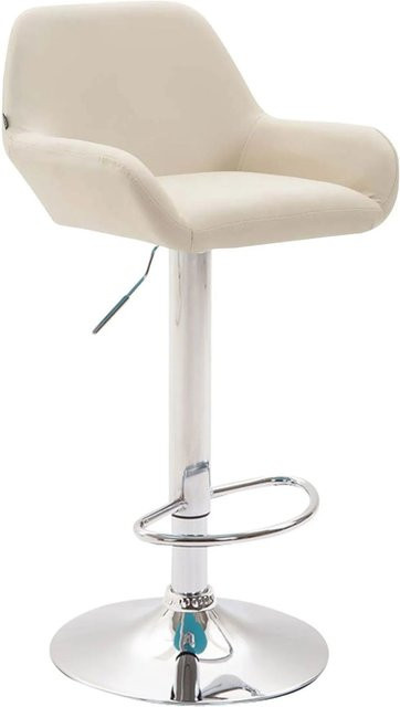 CLP Barhocker Braga Kunstleder Creme/Chrom modern mit 360 Grad Drehsitz - Bild 1