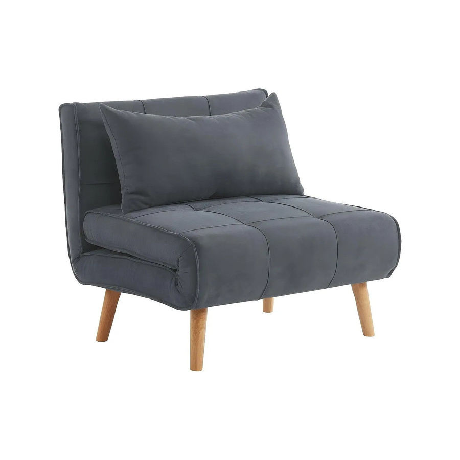 Vente-unique Schlafsessel Chila in Grau mit Armlehnen, Breite: 90 cm - Bild 2