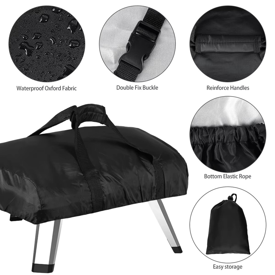 Willstar Pizza Ofen Abdeckung aus 420D Oxford Polyester, wasserdicht und staubdicht, Schwarz, kompatibel mit Ooni Koda 12, B/T/H: 63,0 x 40,9 x 16,0 cm - Bild 3