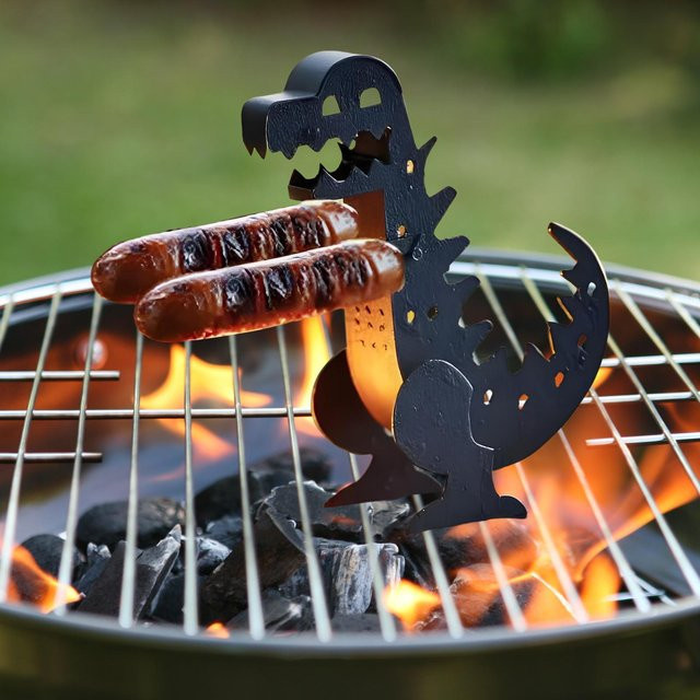 MonsterWurst Tragbarer BBQ Wurst Halter aus Edelstahl für Camping und Picknick - Bild 1