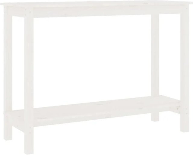 vidaXL Konsolentisch aus Massivholz Kiefer in Weiß, B/T/H: 110 x 40 x 80 cm - Bild 1
