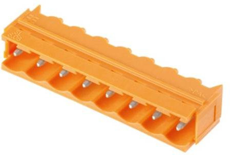 Weidmüller Stiftgehäuse-Platine BL/SL 5.08 in Schwarz und Orange, Polzahl 16, Rastermaß 5.08 mm, 50 Stück - Bild 1