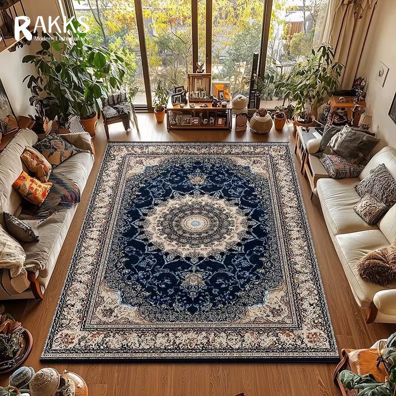 RAKKS Luxuriöser böhmischer Kristallbereichsteppich mit Blumendruck in europäischem Design für Wohnzimmer und Schlafzimmer - Bild 3