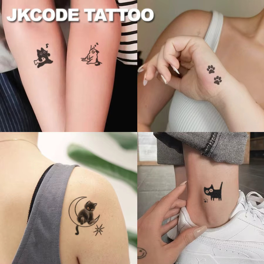 JKCODE TATTOO Handtattoo, schwarze Katze, Damen - Bild 3