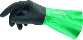 Ansell AlphaTec 58-128 Nitrilhandschuhe Grösse XXL in Schwarz/Grün - Bild 1