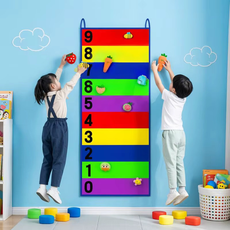 Soulbao Kinder-Hüpfteppich für Hochsprungtraining mit Zahlen-Spiel und Höhenmesslineal, Multicolor - Bild 2