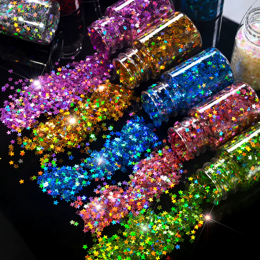 MAFANAILS Nagelglitzer Stern-Pailletten, 7g, Holographisch, Glänzend - Bild 2