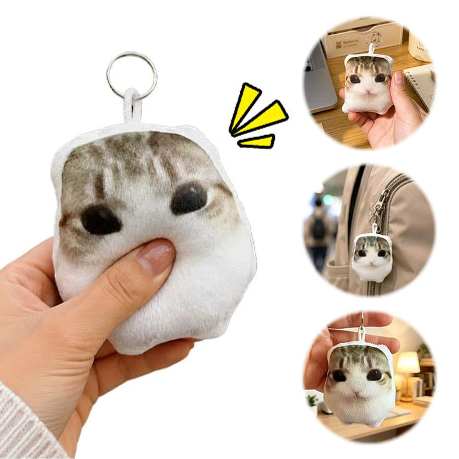 Meowl OMG Katzen-Plüsch-Schlüsselanhänger, mit Sound, Quetschspielzeug - Bild 4