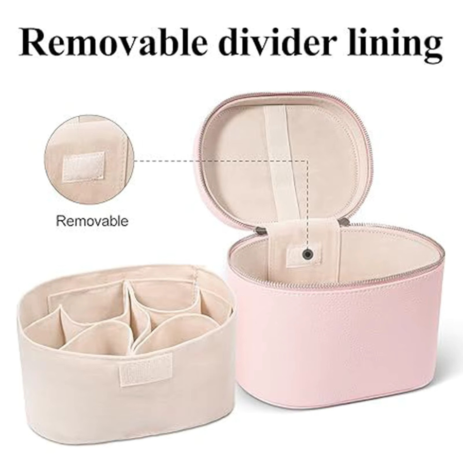 CEXIKA Kosmetiktasche für Damen, PU-Leder, mit Reißverschluss und Griff - Bild 3