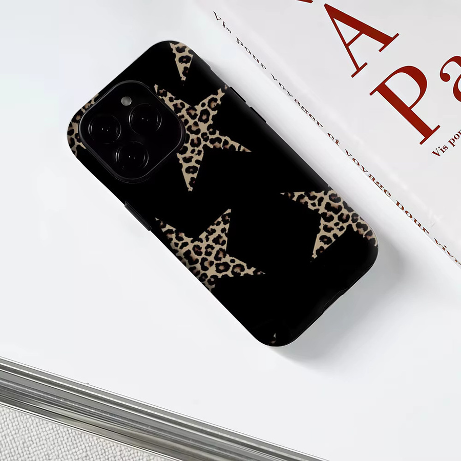 Leopard Star Magnetische Handyhülle Must für iPhone 17 16 15 14 13 Pro Max Plus, robuste Doppel-Schicht-Hülle, Schwarz - Bild 3