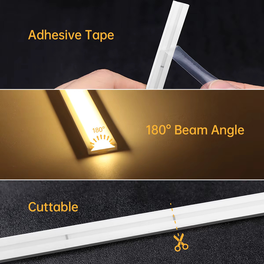 Rybakov Tuya Smart Home WiFi COB LED Streifen aus Silikon mit dimmbarem Controller, 24V Neonband in Weiß - Bild 4