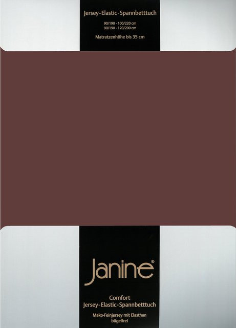 Janine Spannbetttuch Elastic Jersey aus Baumwolle in Braun - Bild 1