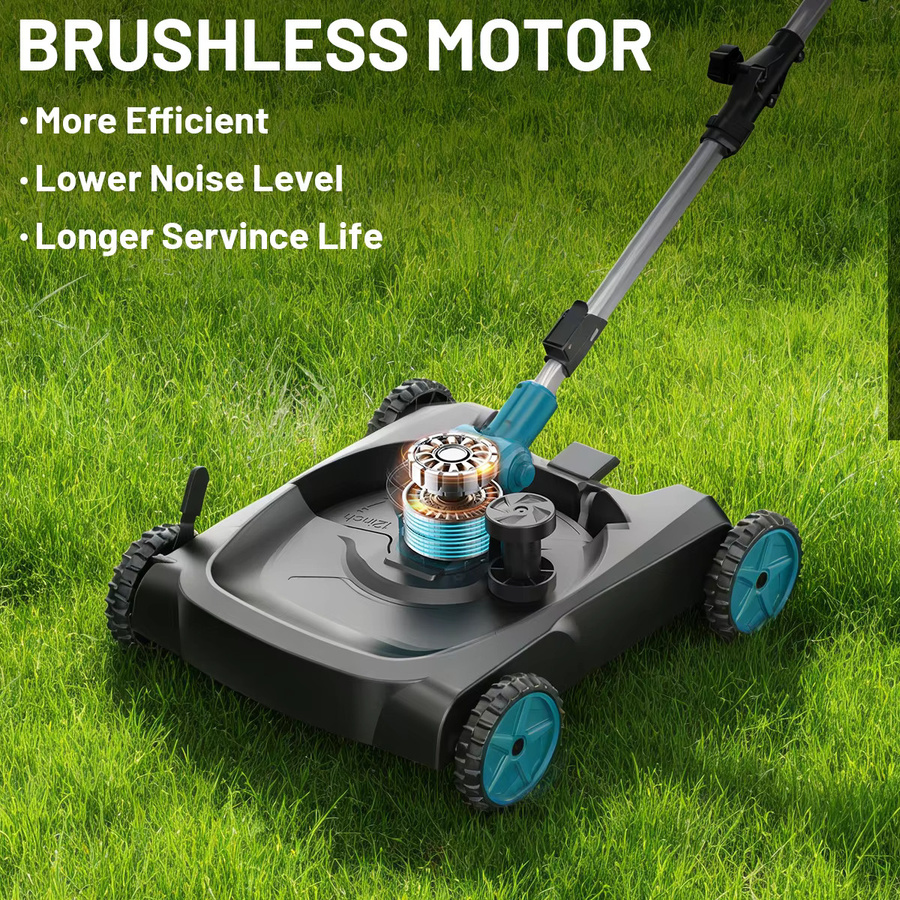 Gisam 3-in-1 Bürstenloser Elektrischer Rasenmäher und Kabelloser Rasentrimmer, 12 Zoll, Faltbares Gartenpflegewerkzeug für Makita 18V Akku - Bild 3
