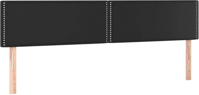 vidaXL LED Kopfteil in Schwarz aus Kunstleder mit USB-Ladeport, Breite: 200 cm, Tiefe: 5 cm, Höhe: 78-88 cm - Bild 1