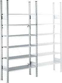 Fachbodenregal SSI Schäfer R3000 Grundregal in Grau mit 5 lackierten Böden, B: 105,5 cm, H: 196,0 cm - Bild 1