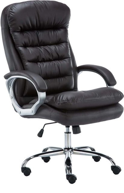 TPFLiving Bürostuhl BIG Vancom Executive Chair aus Kunstleder in Braun mit Armlehnen und Rollen - Bild 1