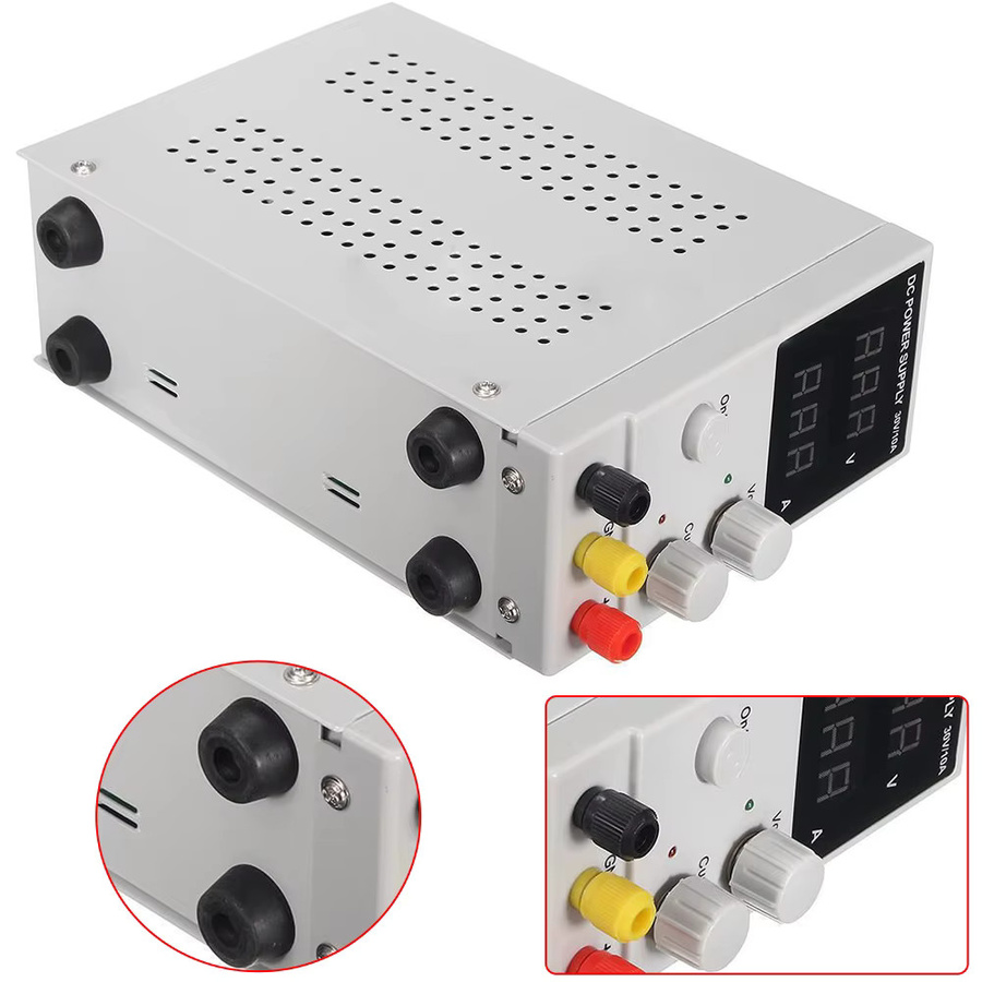 Digitales DC-Labornetzteil 0-30V 0-10A in Weiß, einstellbares Netzteil zum Laden von Batterien und Elektronikgeräten - Bild 3