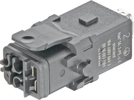 HARTING Stifteinsatz 09100033101 für 3 Crimpen in Schwarz aus Kunststoff - Bild 1