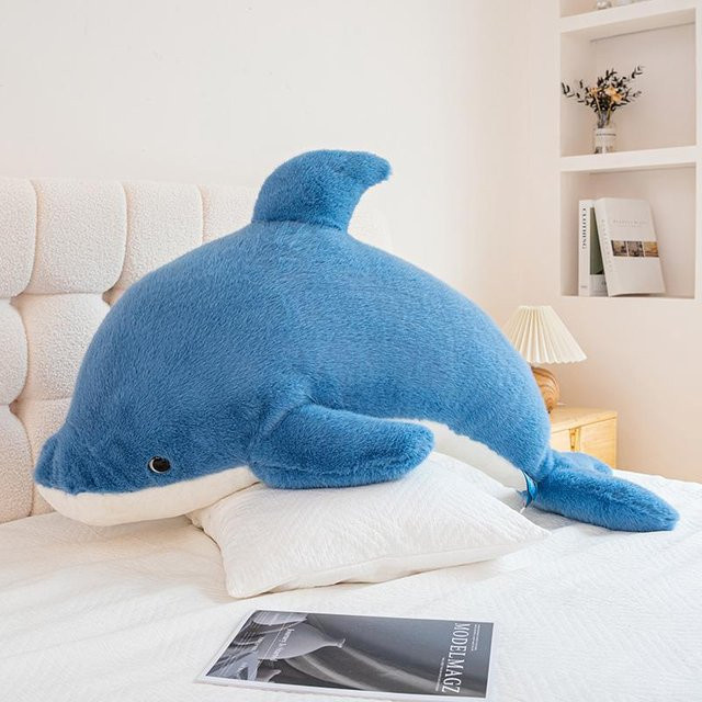 Yiran Health & Beauty Delfin-Wal Stofftier, Blau, 25cm - Bild 1