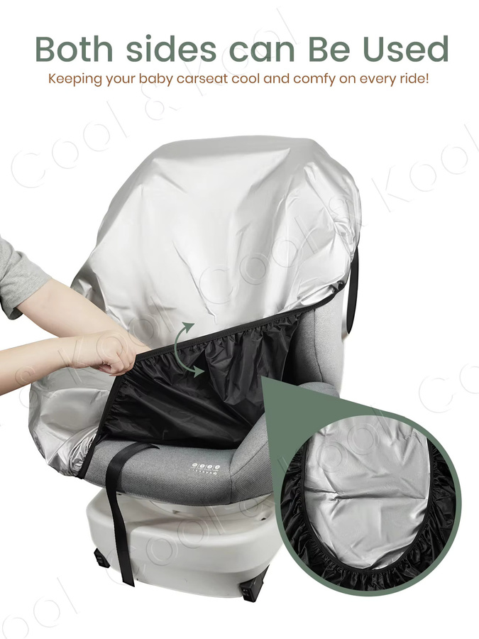 Kisslanding Babyautoschirm in Silber zum UV-Schutz und zur Hitzereduktion - Bild 4