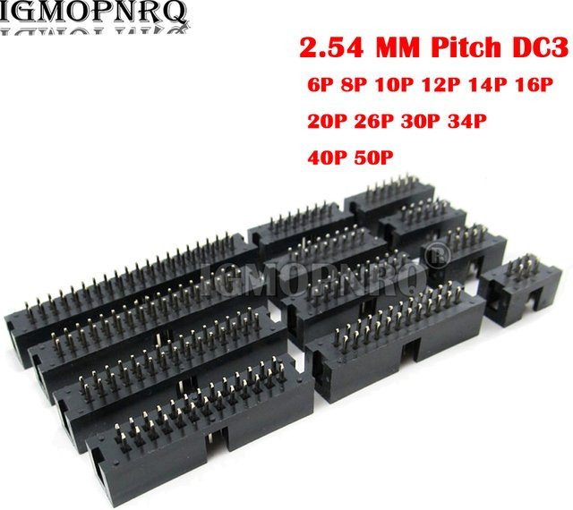 10er Set DC3 IDC Buchsen Header Schwarz mit 2,54 mm Pitch für PCB und JTAG-Anwendungen - Bild 1