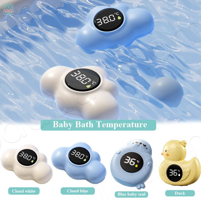 momo&dudu Digitales Baby-Badewannen-Thermometer mit LED-Anzeige in Weiß - Bild 1