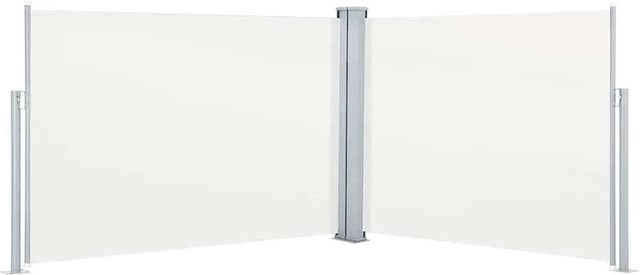 vidaXL Ausziehbare Seitenmarkise in Creme mit Polyester und Stahl, B/H: 100 x 1000 cm - Bild 1