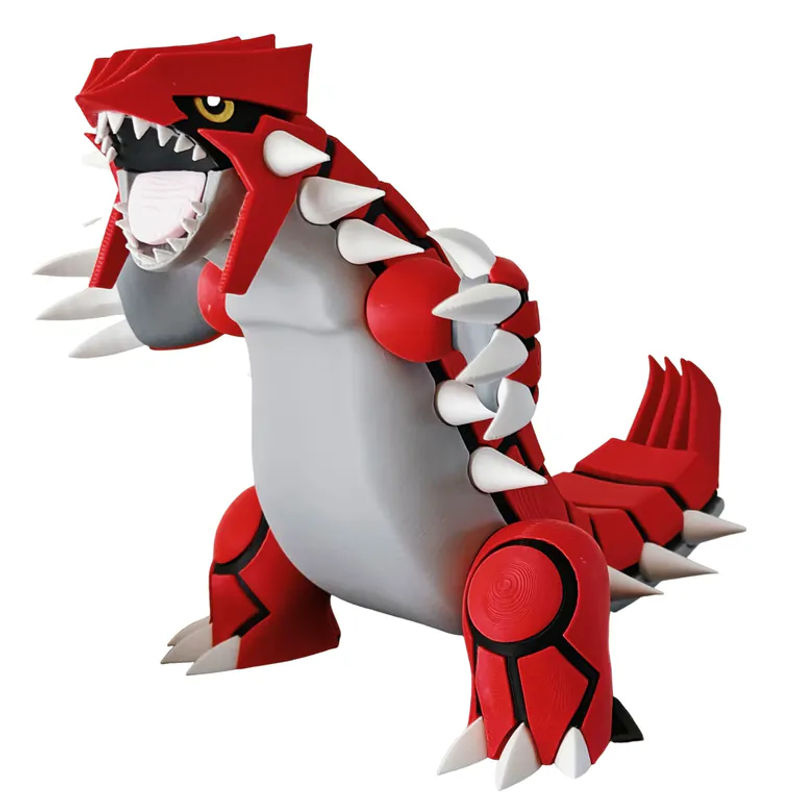 Pokemon Groudon Figur in Rot als Modell-Spielzeug aus Kunststoff für deinen Desktop oder Kühlschrank - Bild 4