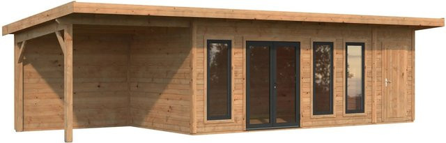 Palmako Holz-Gartenhaus Aurelia Pultdach in Braun mit Boden und modernem Design, B: 973 cm, T: 300 cm - Bild 1