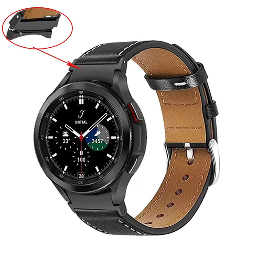 QCTOG Uhrenarmband Leder, Schwarz, Unisex - Bild 2