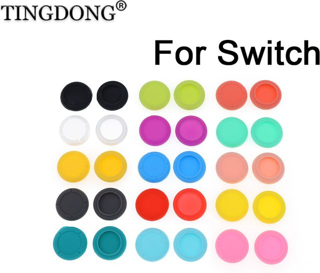 TingDong 2 Stück Silikon-Gummi-Schutzkappen für Nintendo Switch NS Lite OLED und Joy-Con Controller in Rot - Bild 1