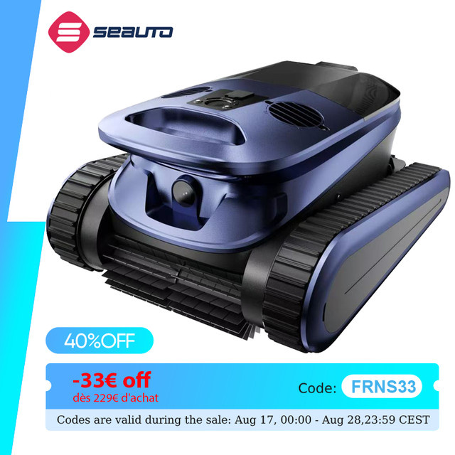 Seauto Intelligenter Poolreinigungsroboter IA mit 360 Grad Reinigung und 4 Reinigungsmodi in Blau - Bild 1