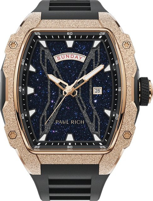 Paul Rich Herrenuhr, Quarz, Edelstahl, Blau, 42 mm, Silikon, 5 ATM - Bild 1