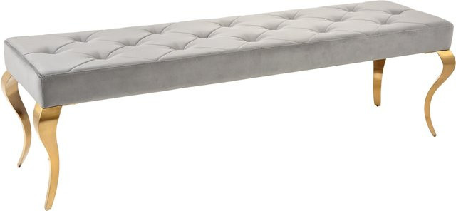 riess-ambiente Sitzbank MODERN BAROCK in Schwarz mit Samtbezug und Edelstahlfüßen, Breite: 175 cm - Bild 1