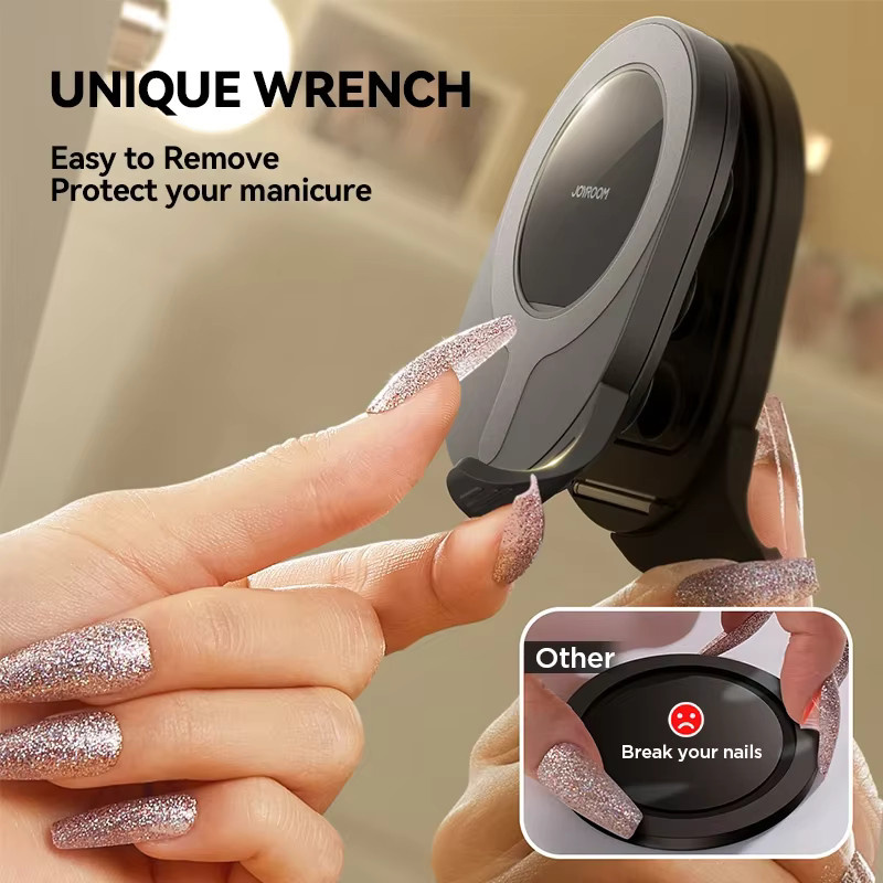 JOYROOM Magnetischer Handyhalter mit Saugnapf und Zugring für iPhone, Samsung und Android in Schwarz oder Weiß - Bild 5