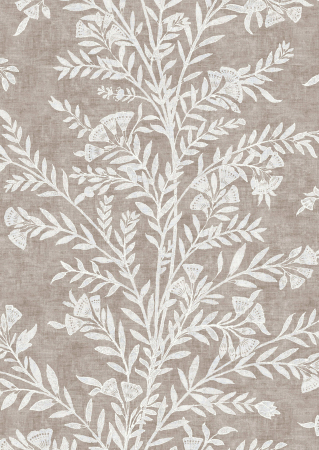 Lewis & Wood Tapete Fan Flower Plaster in Beige mit floralem Design und botanischem Muster aus Vlies - Bild 1