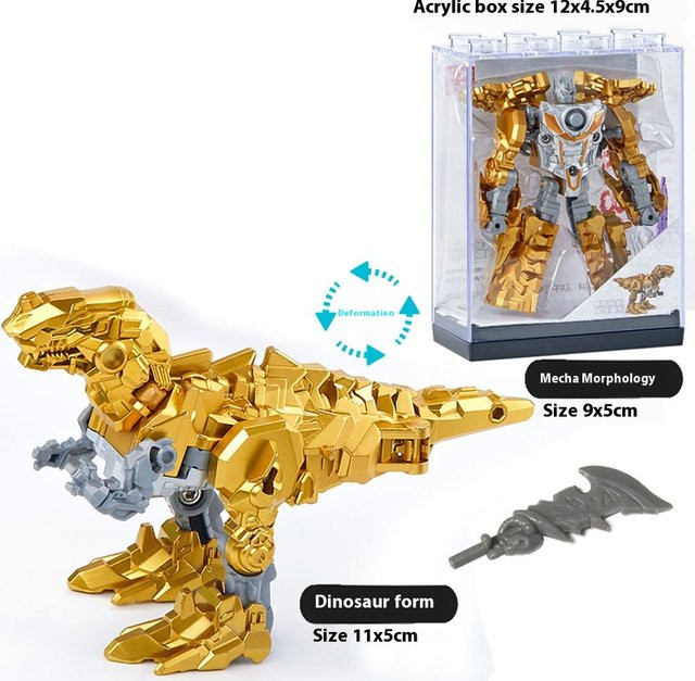 RCDRIFT Dinosaurier-Transformationsspielzeug, Fünf-in-Eins-Roboter Tyrannosaurus Rex, Metall, golden - Bild 1