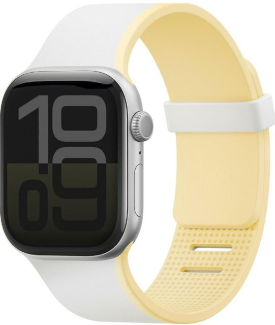 UNIQ Armband für Apple Watch, magnetisch, wendbar, Weiß-Gelb beige, Unisex - Bild 1