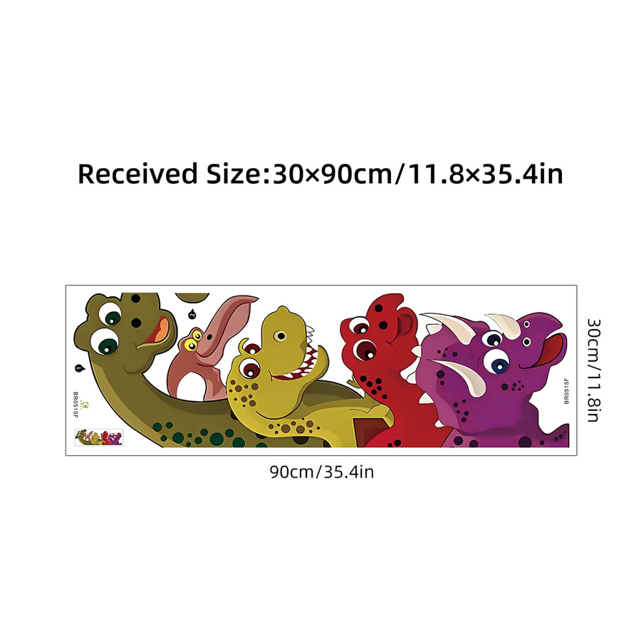 Selbstklebender BRUP Wandaufkleber mit Cartoon-Dinosaurier für Kinderzimmer und Wohnzimmer, PVC, Multicolor - Bild 2