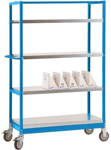 Manuflex Etagenwagen TV3242.5012 aus Stahl in Licht-Blau (RAL 5012), B/T/H: 123 x 60 x 60 cm - Bild 1